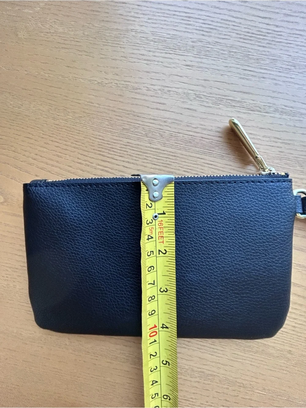 Karl Lagerfeld Black Wristlet Coin Purse with Gold Zip Pull